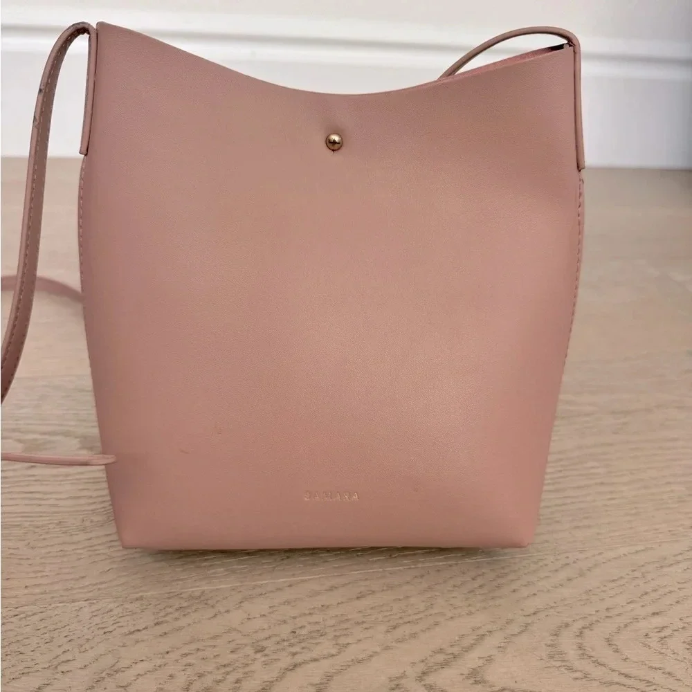 SAMARA vegan leather medium crossbody/shoulder bag color- peony